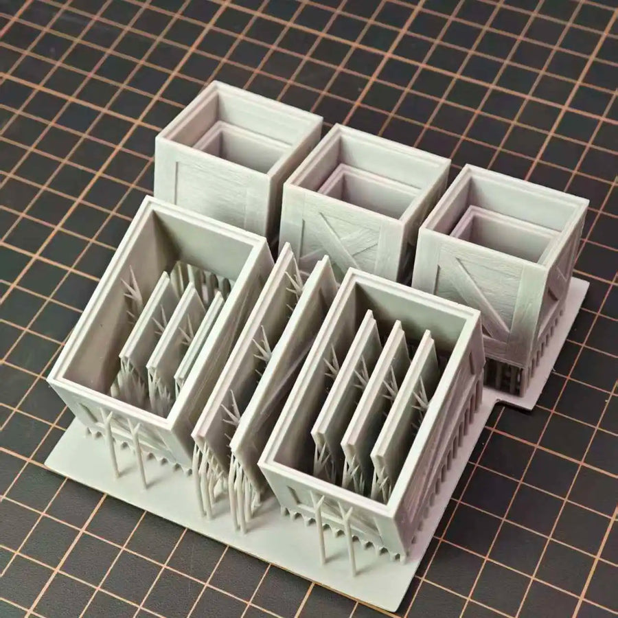 Wooden Crate Set 1/35 Scale 3D Print Model Kit - 14 Pieces - resin model view 4