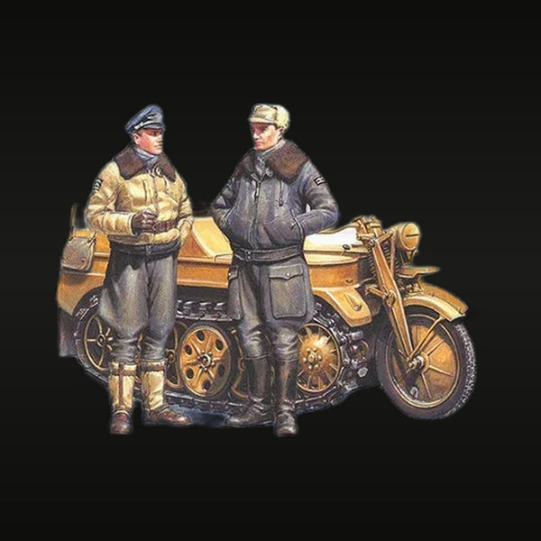 WWII German Kettenkraftrad with Crew Winter 1/48 Resin Set