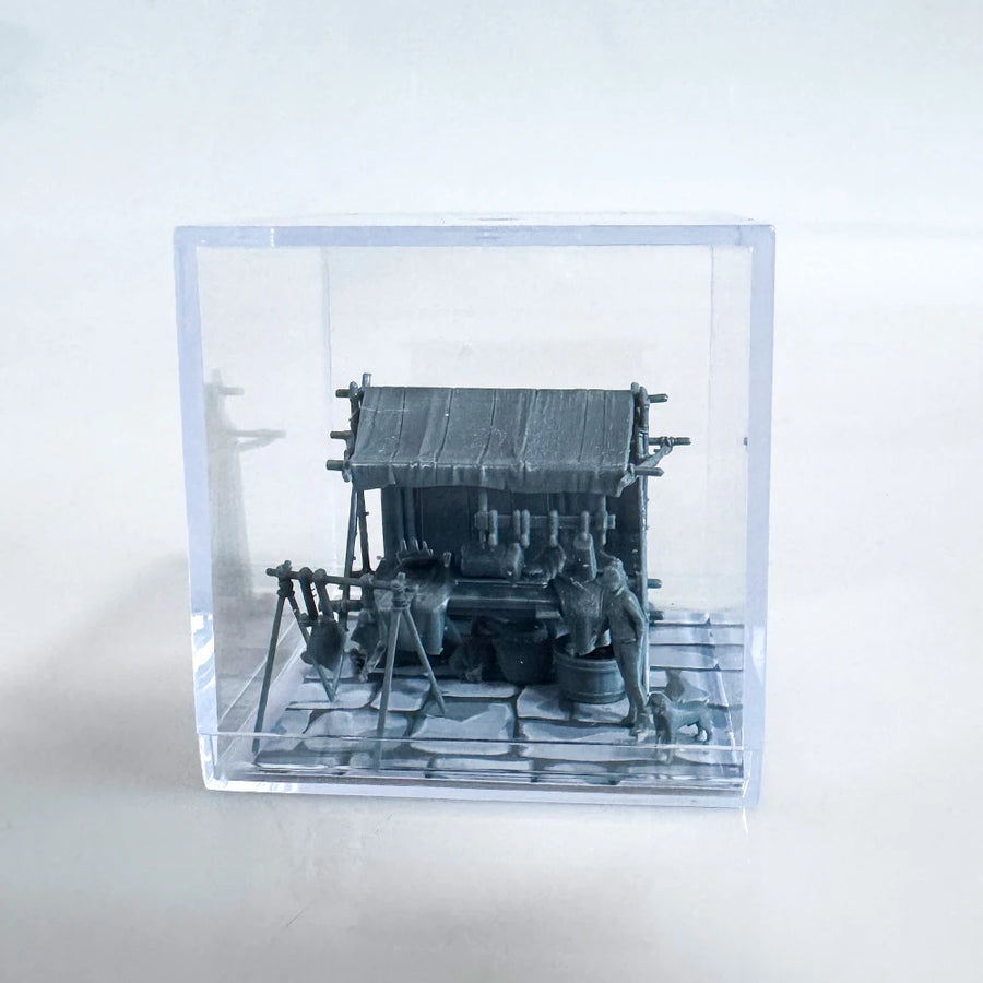 Medieval Fantasy Butcher's Meat Stall Diorama 1/87 Resin Kit - resin model view 3