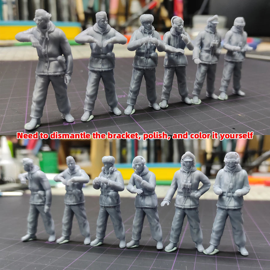 WWII German Panzer Winter Crew Set 1/72 Resin Figure Kit - resin model view 5