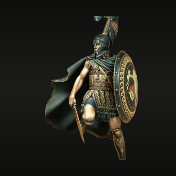 Ancient Greek Hoplite Warrior with Shield and Spear 1/24 Resin Figure Kit