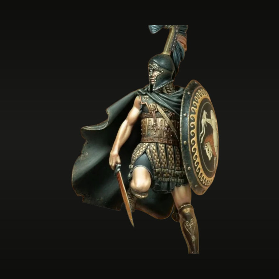 Ancient Greek Hoplite Warrior with Shield and Spear 1/24 Resin Figure Kit - unpainted resin model kit