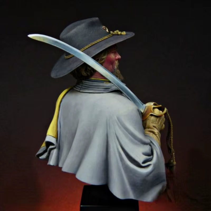 American Civil War Confederate Officer 1/12 Resin Bust Kit - resin model view 4