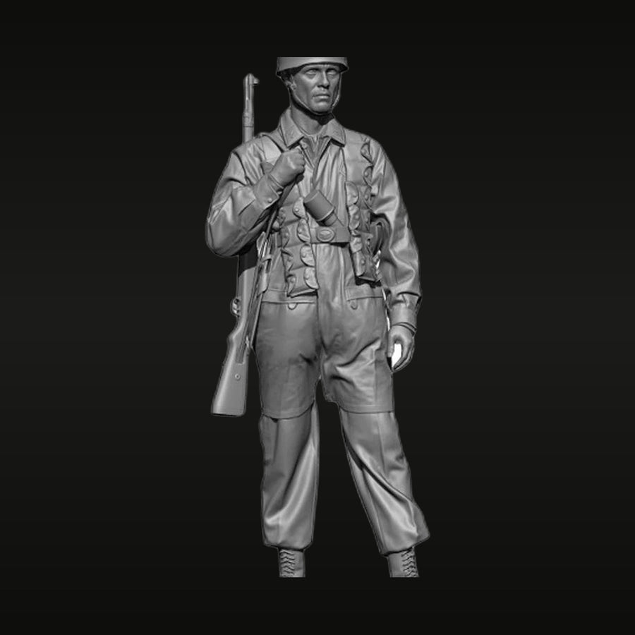 WWII American Infantryman with M1 Garand and Bayonet 1/35 Resin Figure Kit - unpainted resin model kit