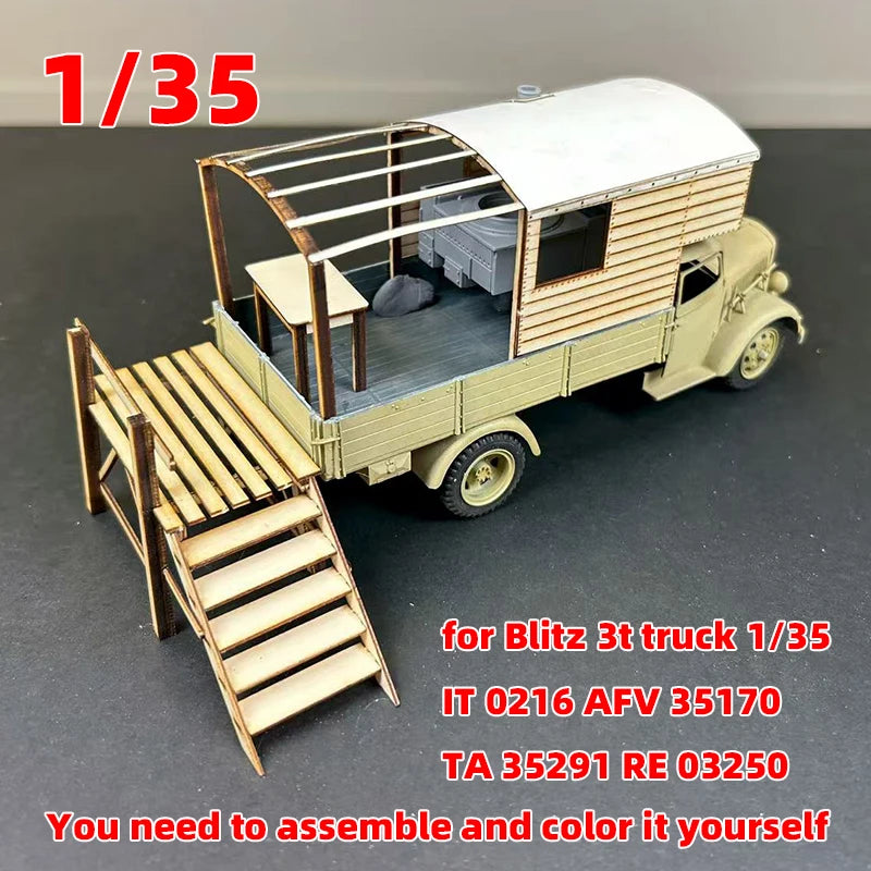 WWII Mobile Command Post Canvas Tent Diorama Set 1/35 Resin Kit - resin model view 4