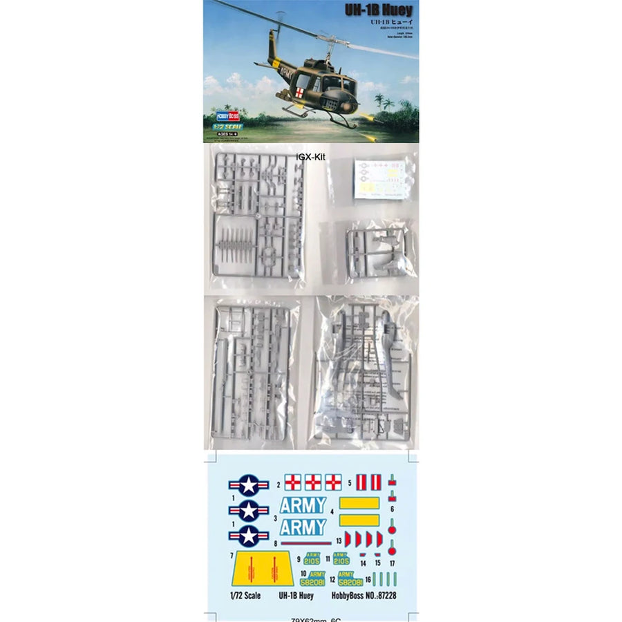 Vietnam War US Army UH-1B Huey Medical Helicopter 1/72 Resin Kit - resin model view 2