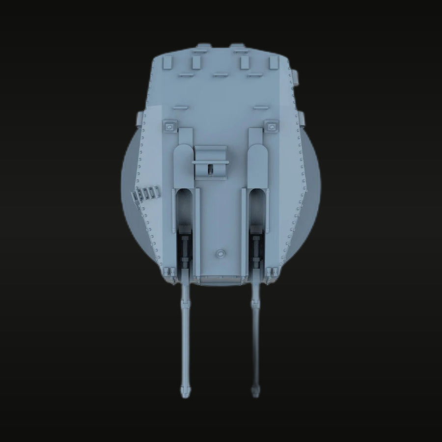 Royal Navy 76mm Twin AA Gun Turret 1/700 Resin Model Kit - unpainted resin model kit