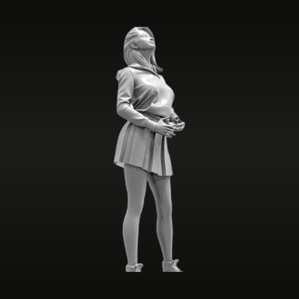 Stylized Female Figure in Pleated Skirt 1/24 Resin Figure Kit