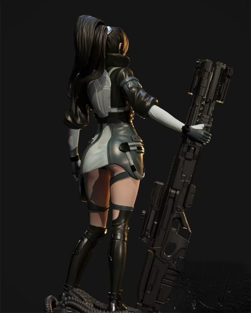 Sci-Fi Female Cyborg Operative Stylized 1/24 Resin Figure Kit - resin model view 3