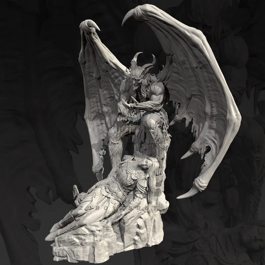 Overall Heights 75Mm 95Mm 115Mm the Pain of the Hell Demon King, Colorless Resin Soldier TD-7681/3D