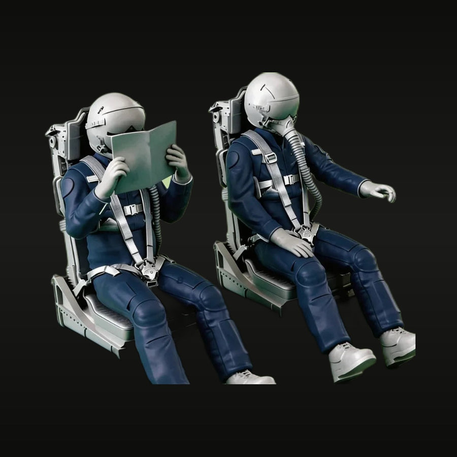 Sci-Fi Astronaut Pilot Pair in Ejection Seats 1/32 Resin Figure Kit - unpainted resin model kit