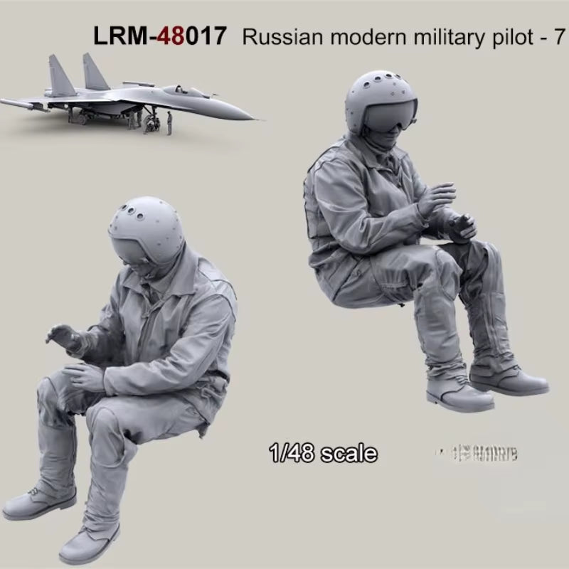 Die-Cast 1/48 Scale Modern Russian Military Pilot-7 (Excluding Aircraft) Micro-Scene with Self-Assembled Unpainted GK Hobby Toys