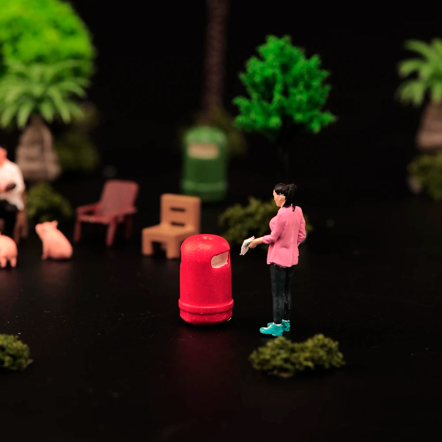 Park Bench Outdoor Chair 1/64 Resin Diorama Accessory - resin model view 3