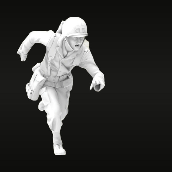 WWII US Army Combat Medic Running 1/35 Resin Figure Kit