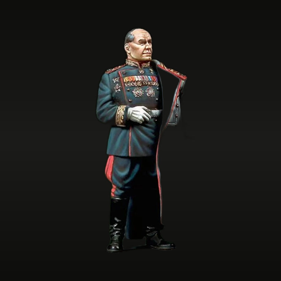 WWII Soviet Marshal Zhukov Parade Dress with Medals 54mm Resin Figure Kit - unpainted resin model kit