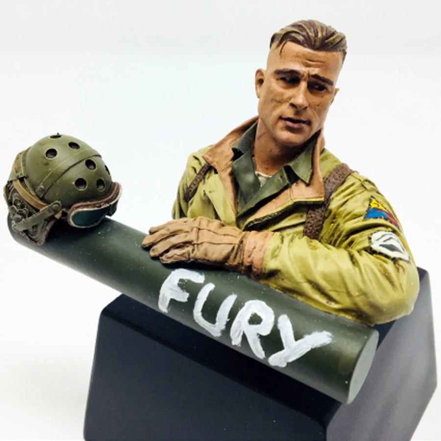 WWII German Panzer Commander with Tank Shell 1/10 Resin Bust - resin model view 4