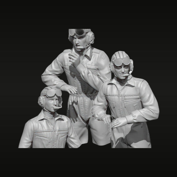 WWII German Tank Crew 3-Figure Set 1/35 Resin Kit