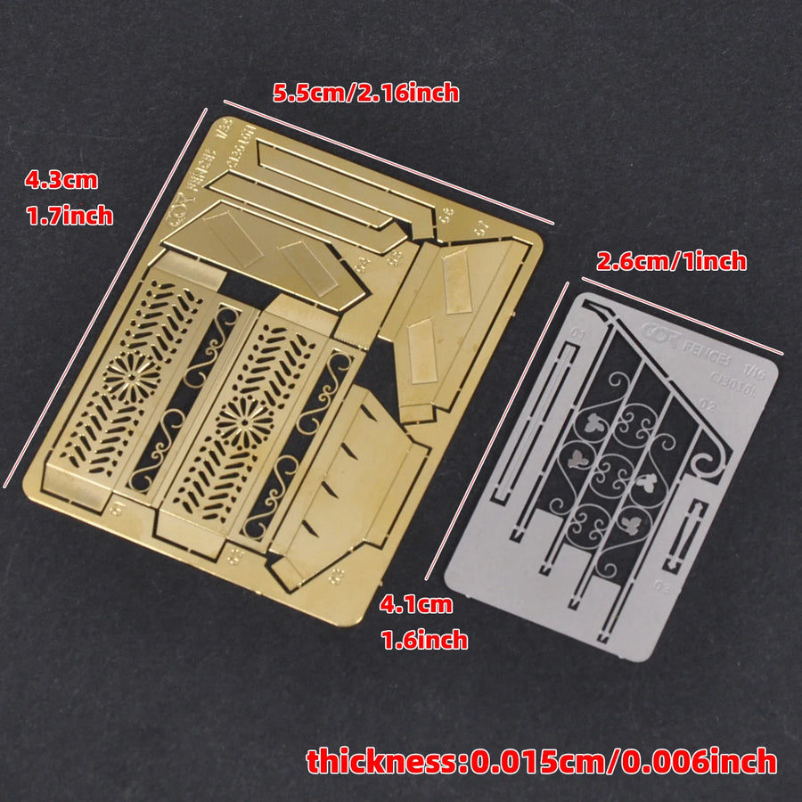 PE Photo Eatch Assembly Architectural Model Sand Table Staircase Stairway Stair Handrail Diorama Scale Model Kit 1/35