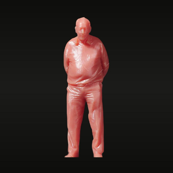 1/64 Scale Casual Old Man Standing Figure Resin Model Kit