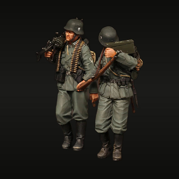 WWII German MG42 Gunner & Rifleman Set 1/35 Resin Figure Kit
