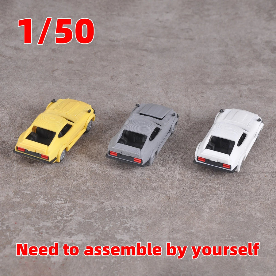 Assembly Scale Set Static Plastic Model Kit Sports Car 1/50