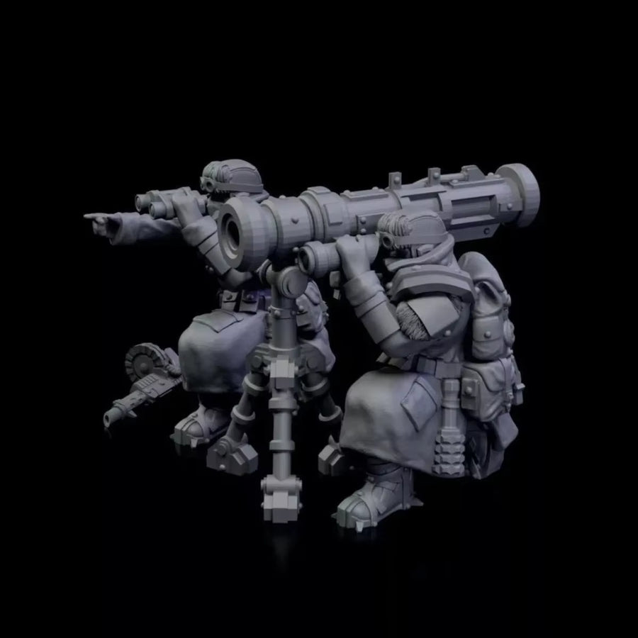 Fantasy Dwarf Warriors Crew-Served Weapon Team 1/35 Resin Figure Kit - resin model view 2