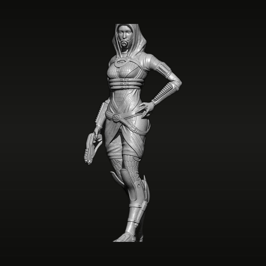 Sci-Fi Female Commando Hooded Tactical Soldier 1/18 Resin Figure Kit - unpainted resin model kit