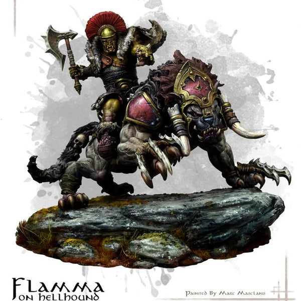 Fantasy Orc Warrior Flamma Hellbound Mounted 1/24 Resin Figure Kit