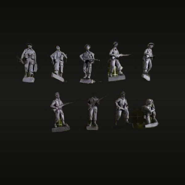 WWII British Soldier 10-Figure Set 1/72 Resin Model Kit