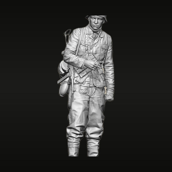 WWII German Infantryman with Kar98k Rifle 1/35 Resin Figure Kit