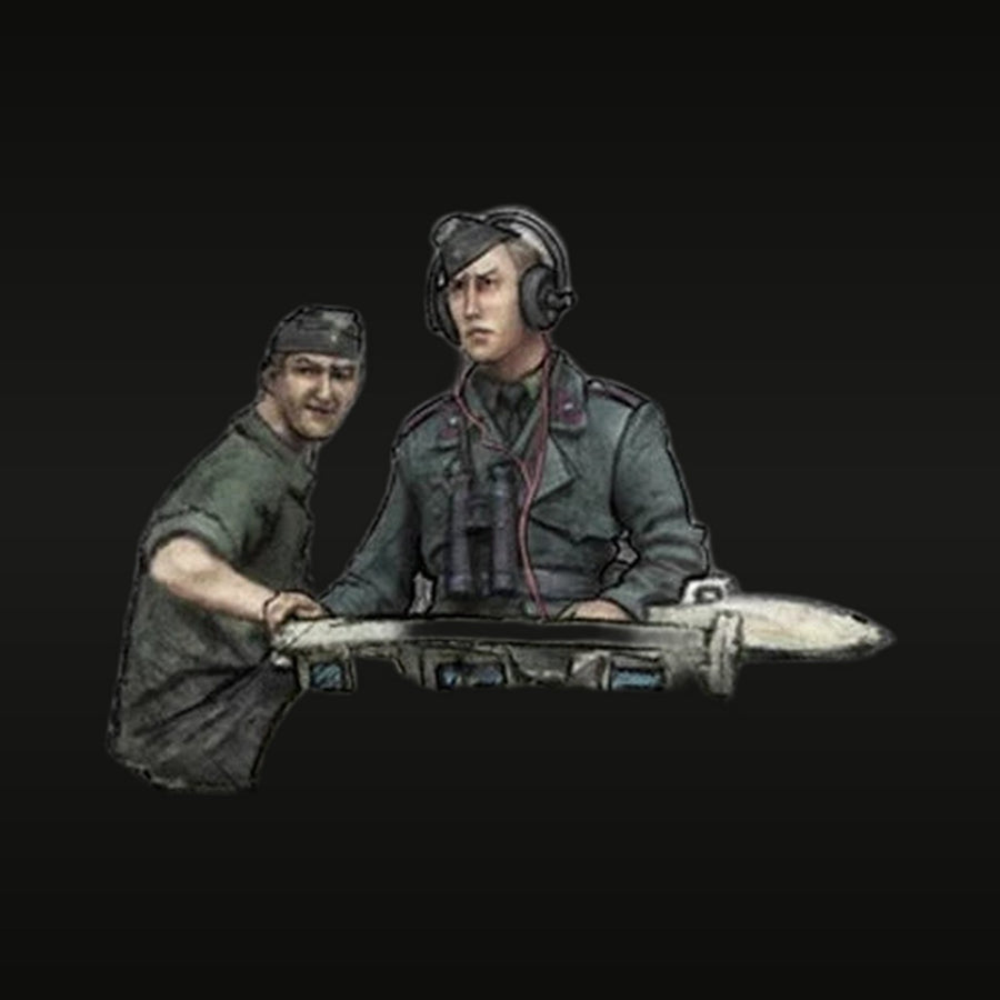 WWII German Tank Crew with Ammunition 1/35 Resin Figure Kit - unpainted resin model kit