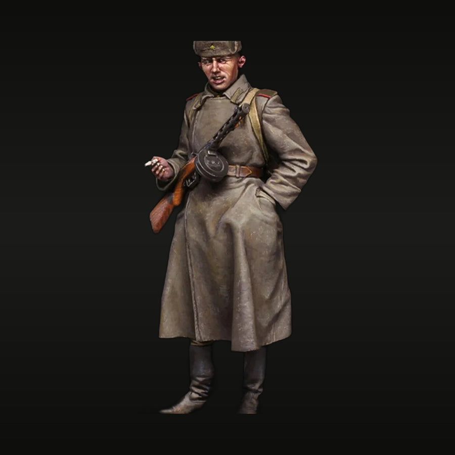 WWII Soviet Red Army Soldier with Mosin-Nagant Greatcoat 1/16 Resin Bust Kit - unpainted resin model kit