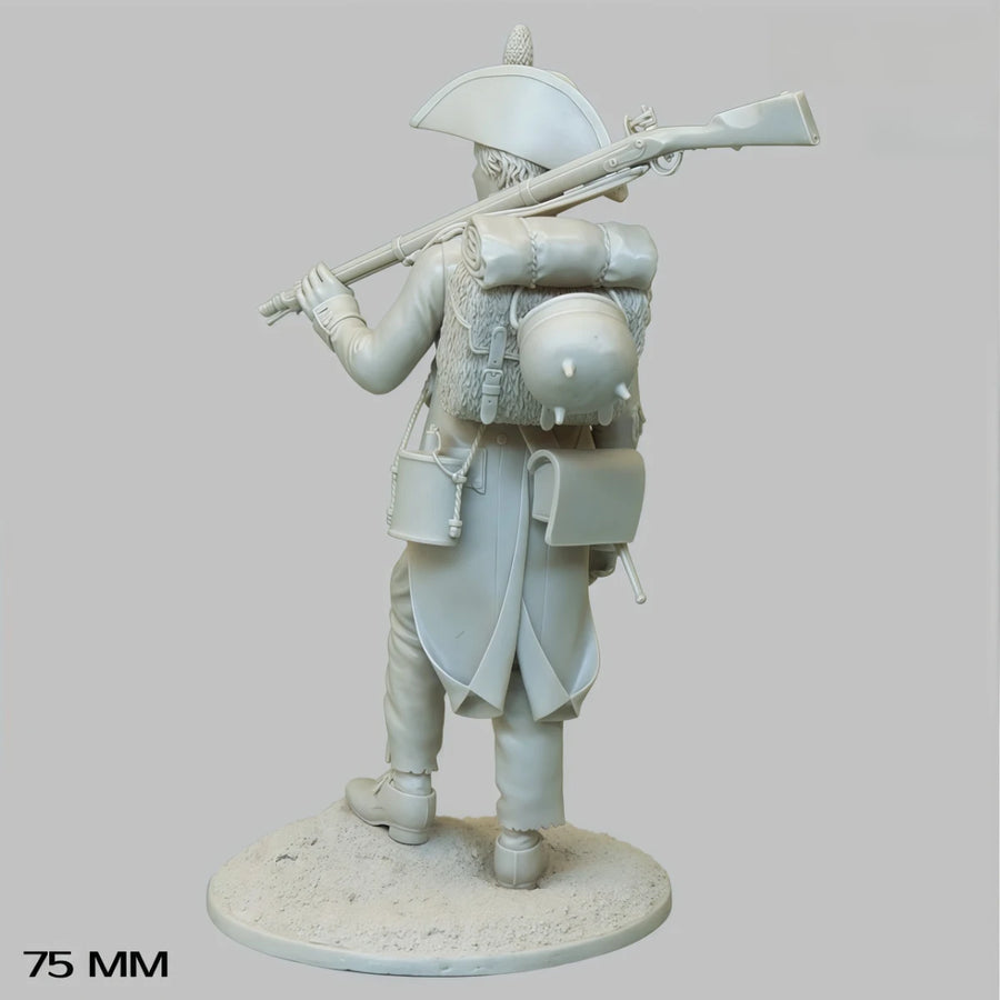 Napoleonic French Officer Musketeer with Bicorne Hat 75mm Resin Figure Kit - resin model view 4