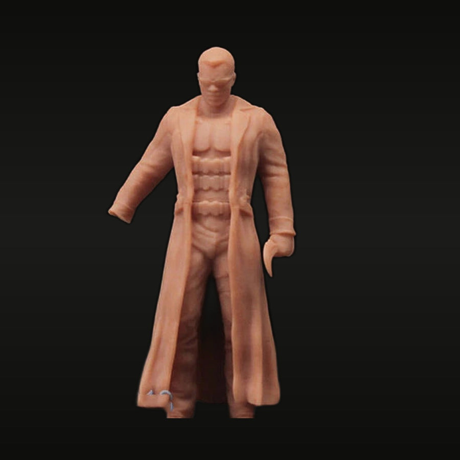 Fantasy Bald Warrior in Open Long Coat 75mm Resin Figure Kit - unpainted resin model kit