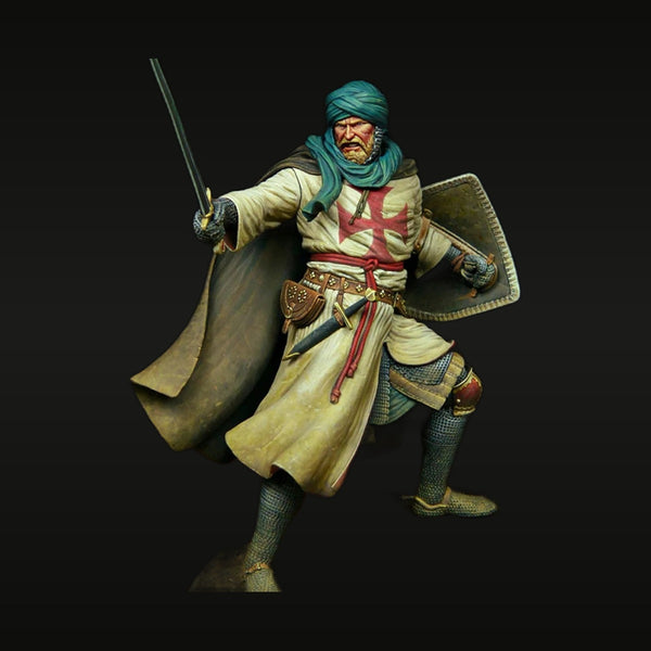 Medieval Crusader Templar Knight with Red Cross 75mm Resin Bust Kit