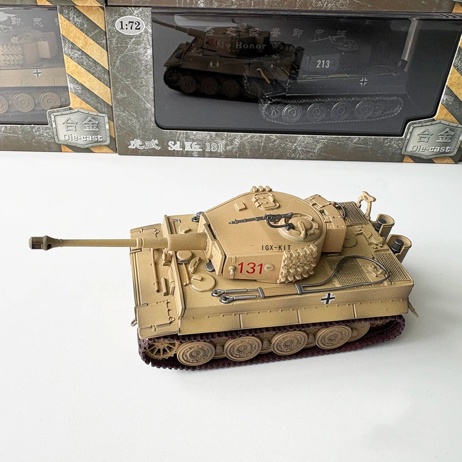1/72 German Tiger Type Tank Model North Afric Alloy Finished Product Simulation Model for Children Adults Toy Collection Display