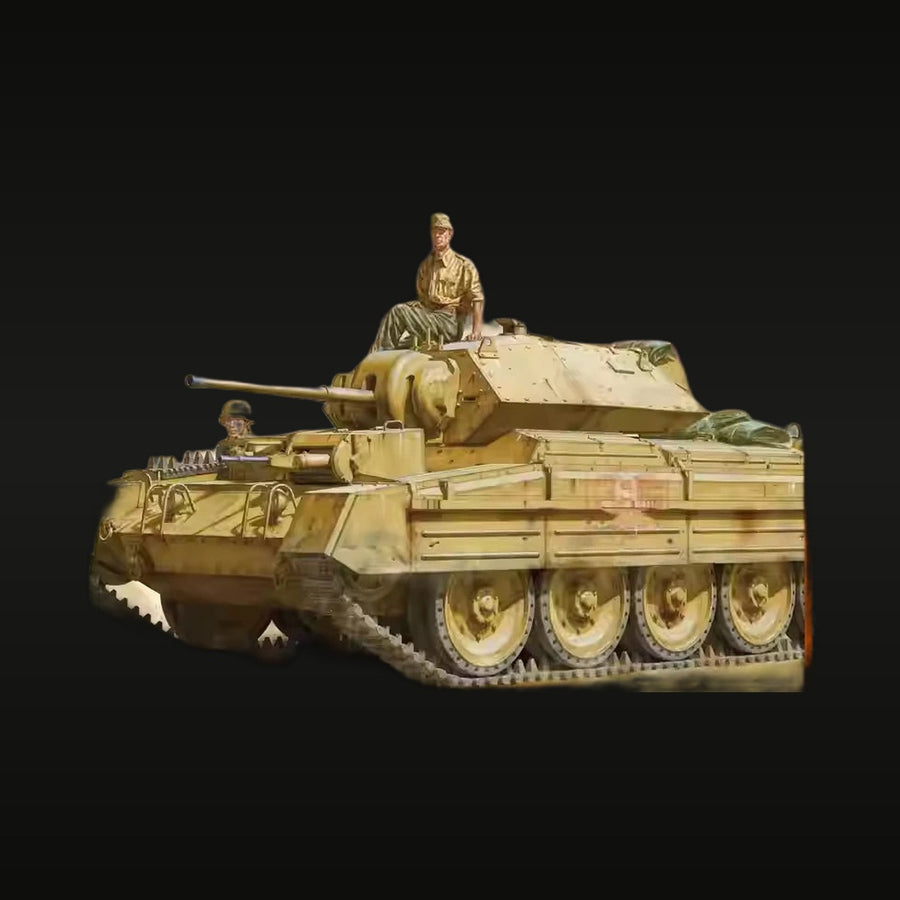 WWII British Crusader Tank with Crew North Africa 1/35 Resin Diorama Kit - unpainted resin model kit
