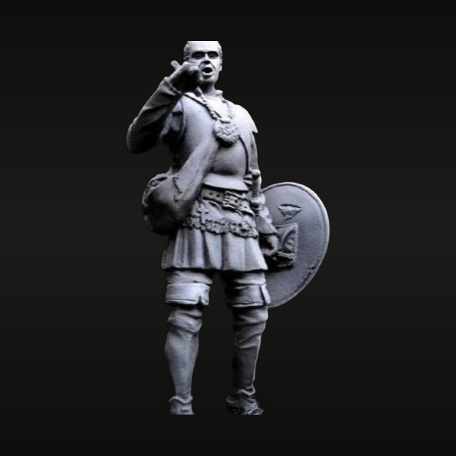 Ancient Spanish Warrior with Shield 75mm Resin Figure Kit - unpainted resin model kit