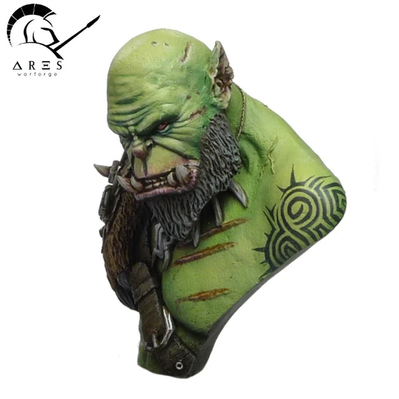 Fantasy Orc Warrior Orgrim Spiked Pauldron 75mm Resin Bust Kit - resin model view 2