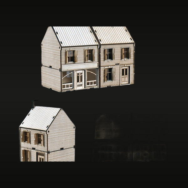 Two-Story Log Cabin House 1/72 Resin Terrain Diorama Kit