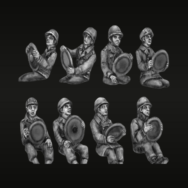 WWI US Army Infantry Squad Seated 1/72 Resin Figure Set (8 Figures)