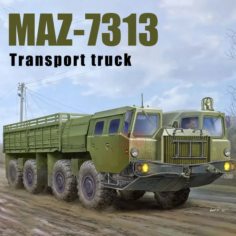 1/35  Assembly Model01050 MAZ-7313 Heavy Transport Truck Scale Model Kit