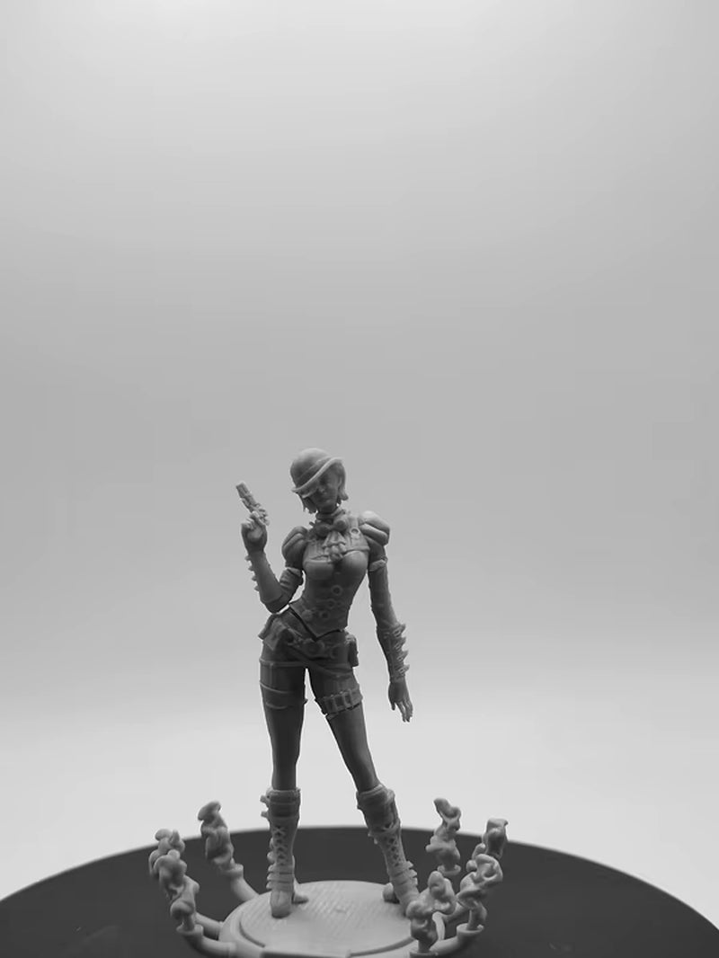 Steampunk Female Warrior DIY Toys 1/24 Ratio Full Height 90Mm Resin Figure Model Kit Unassembled Unpainted Free Shipping Diorama