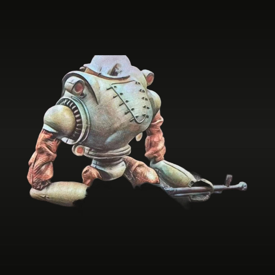 Sci-Fi Cosmonaut Soldier with Rifle 75mm Resin Figure Kit - unpainted resin model kit