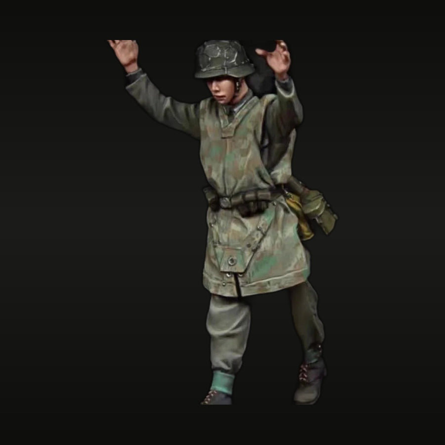 WWII German Soldier POW Surrendering 1/35 Resin Figure Kit - unpainted resin model kit
