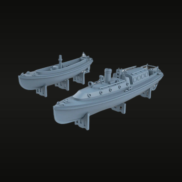 German Patrol Vessel and Lifeboat Set 1/350 Resin Ship Kit