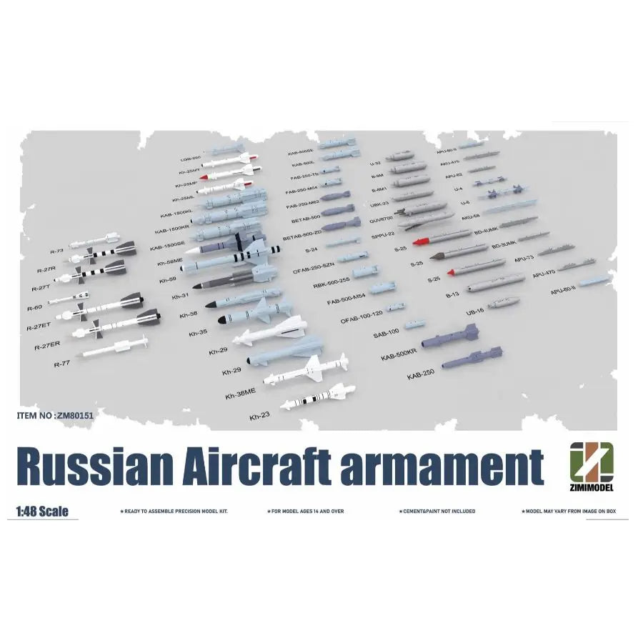 ZM80151 Zimi Model 1/48 Scale Russian Aircraft Armament Suit