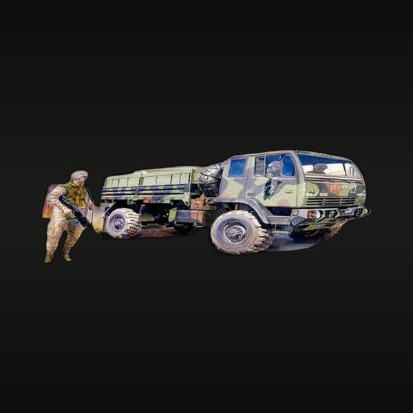 Modern US Soldier with M4 & LMTV Cargo Truck 1/35 Resin Kit