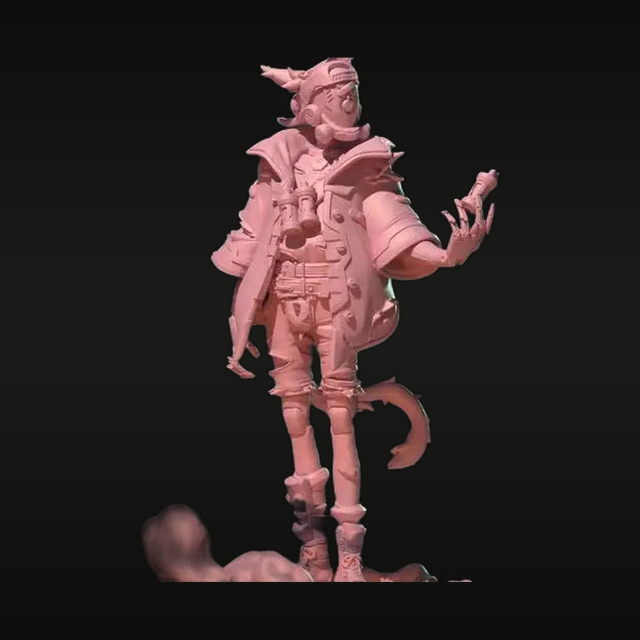 Demon Horned Rogue with Tail 75mm Resin Character Figure Kit - unpainted resin model kit