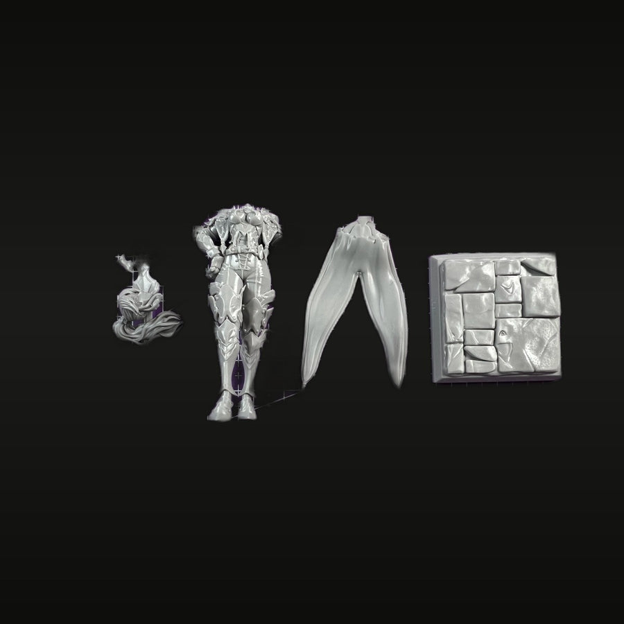 Fantasy Female Winged Warrior Angel 75mm Resin Figure Kit - unpainted resin model kit